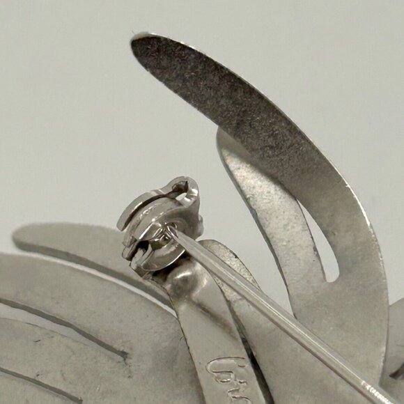 Vintage Coro Brooch Silver-Tone Abstract Starburst Pin Mid-Century Sculptural - Picture 8 of 15